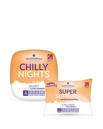 Slumberdown Chilly Nights 15 Tog Duvet + 2 Super Support Pillows Bundle
