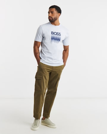 BOSS Short Sleeve Stack Logo T-Shirt - Light Grey