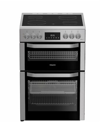 Hotpoint HDE6VDCAX 60cm Electric Double Cooker with Air Fry - Stainless Steel