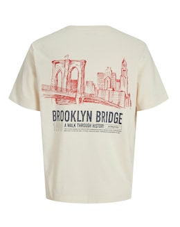 Jack &amp; Jones Brooklyn Back Graphic T-Shirt - Cream