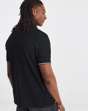 BOSS Short Sleeve Zip Neck Polo - Black