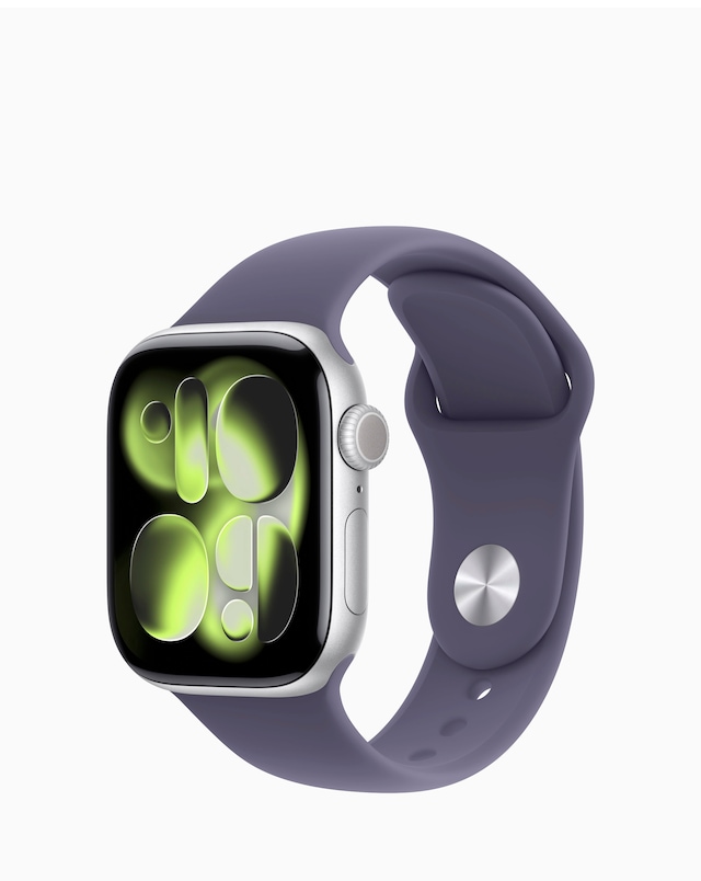 Apple Watch Series 11 GPS 46mm - Silver Aluminium/Purple Fog Sport Band - M/L