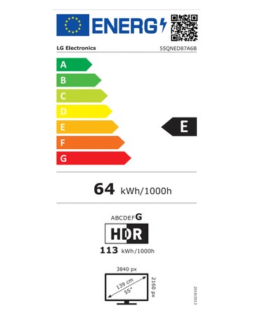 LG 55QNED87T6B 55in QNED NanoCell 4K Ultra HD HDR Smart TV