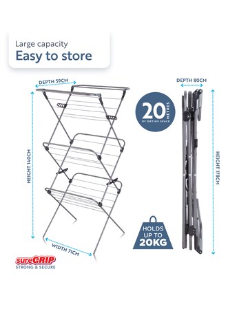 Minky Suregrip Long Drop Three Tier Airer