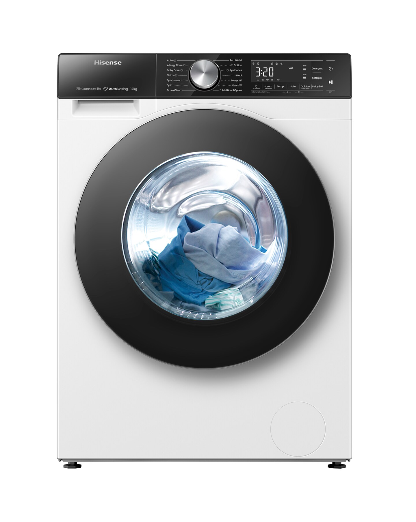 Hisense White 5S Series Auto Dosing WF5S1245BW WiFi-Enabled 12kg Washing Machine