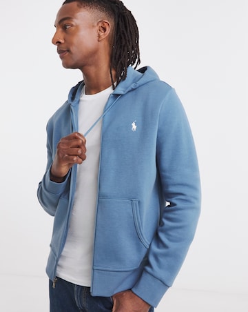 Polo Ralph Lauren Double Knit Zip Through Hoodie - Blue