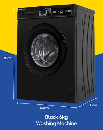 Russell Hobbs RH612W111B 6kg 1200rpm Washing Machine Black + Install