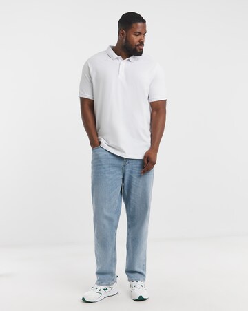 2 Pack Polo Shirts-Black/White Long Length