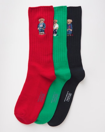 Polo Ralph Lauren 3 Pack Bear Gift Box Sock - Multi