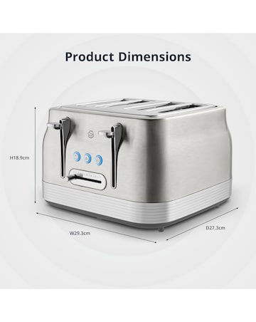 Swan Retro Revive 4 Slice Toaster Stainless Steel