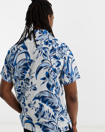 Tommy Hilfiger Short Sleeve Linen Floral Shirt - White