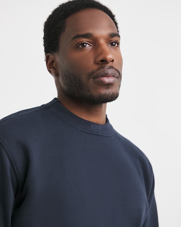 BOSS Garment Dye Crew Sweat - Dark Blue
