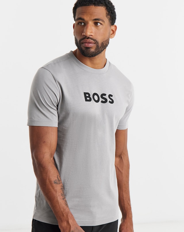 BOSS Short Sleeve Large Logo T-Shirt - Grey