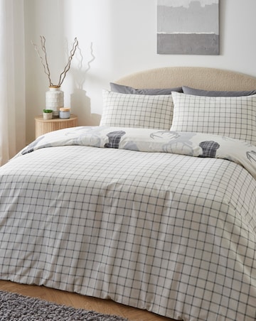 Hirsch Stags Reversible Grey Duvet Cover Set
