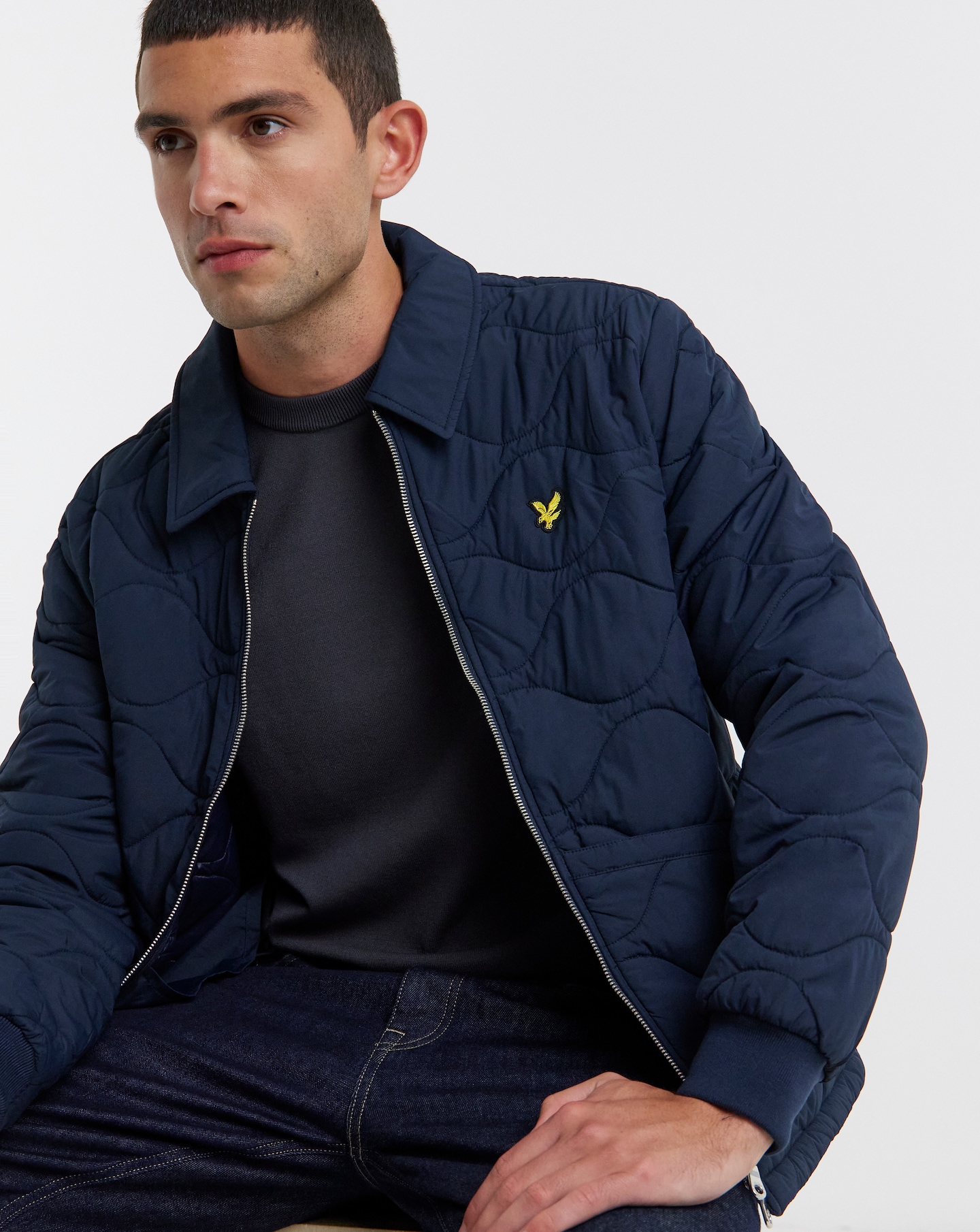 Lyle Scott Quilted Jacket Navy Jacamo