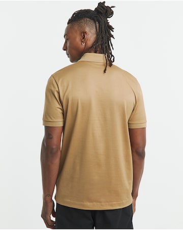 BOSS Short Sleeve Zip Neck Polo - Camel