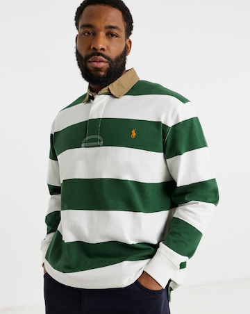 Polo Ralph Lauren Long Sleeve Stripe Rugby - Green/Cream
