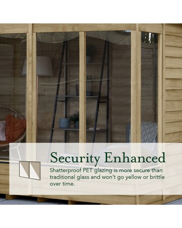 Forest 4LIFE Pent Summerhouse 8x6 - Double Door - 4 Window (Home Delivery)