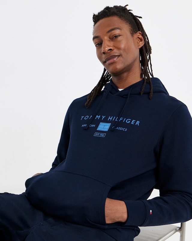 Tommy Hilfiger Logo Hoodie - Navy