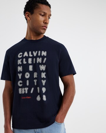 Calvin Klein Jeans Short Sleeve Lights Graphic T-Shirt - Navy