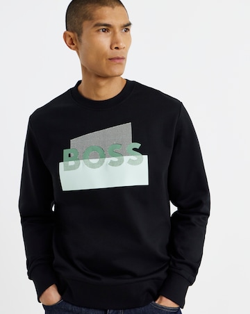 BOSS Graphic Logo Crew Neck Sweatshirt - Black