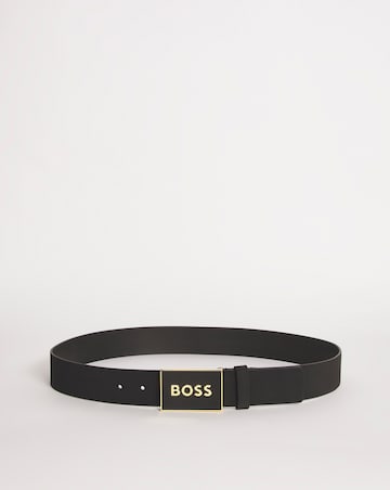 BOSS Leather Casual Plaque Belt