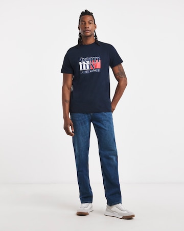 Tommy Jeans Short Sleeve Slim Flag T-Shirt - Navy