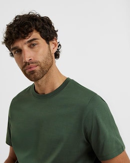 Folio Mercerised Supima Cotton T-Shirt-Khaki Green