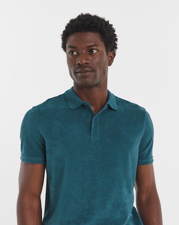 Calvin Klein Short Sleeve Towelling Polo - Blue