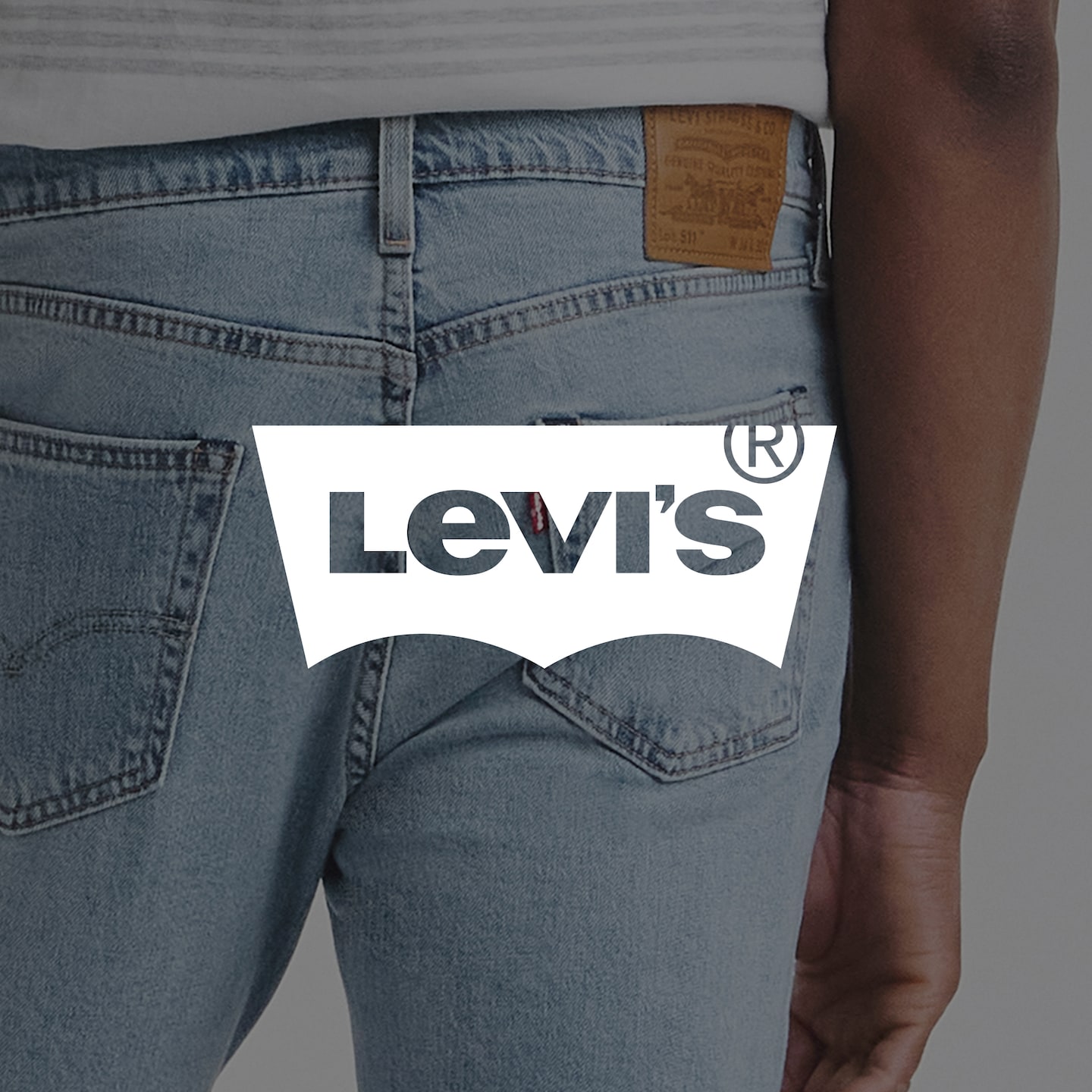 Levi's. Model wears Levi's 501 Original Straight Fit Jean - Light Indigo