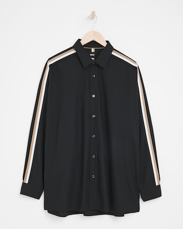 BOSS Contrast Sleeve Taped Black Shirt