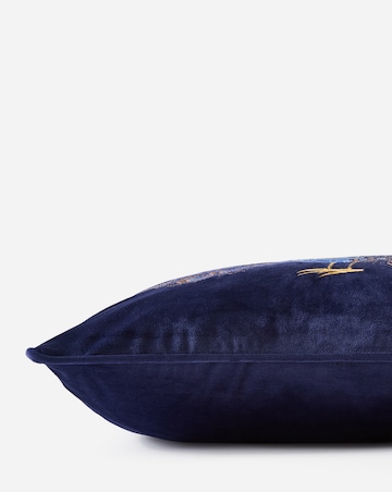 Embroidered Peacock Velvet Cushion