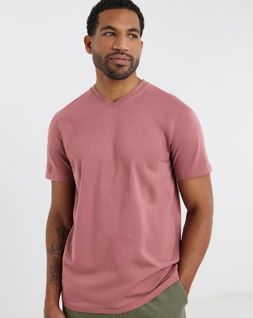 Pure Cotton V Neck T-Shirt Long