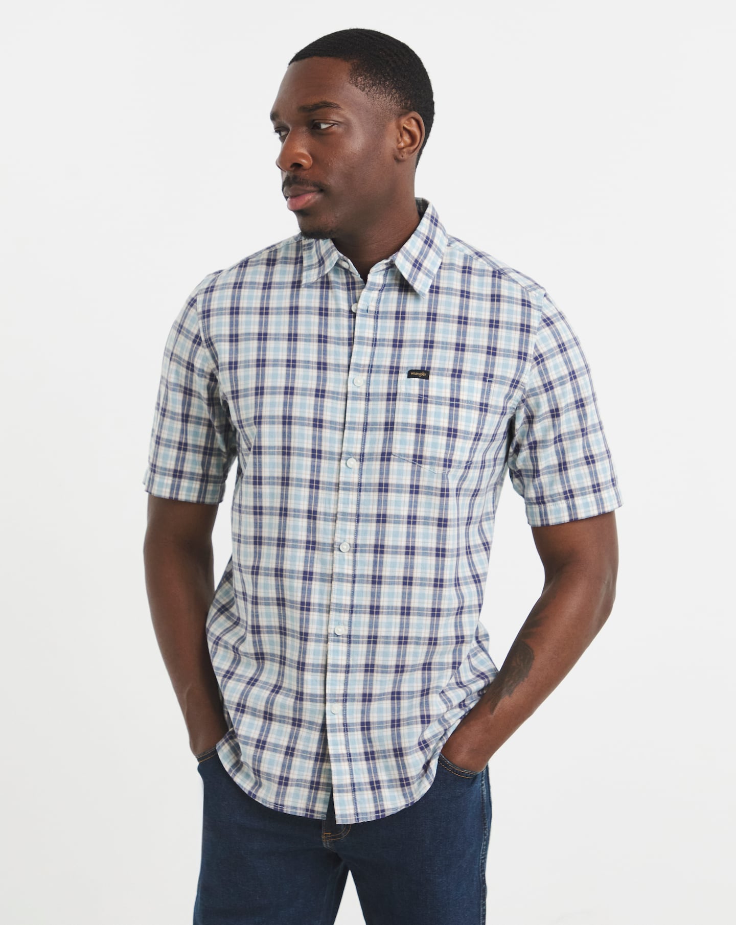美品‼️＜6(ROKU)＞COTTON CHECK REGULAR SHIRT 6(ROKU)＞スナップ カラー チェック シャツ（シャツ/ブラウス）｜6