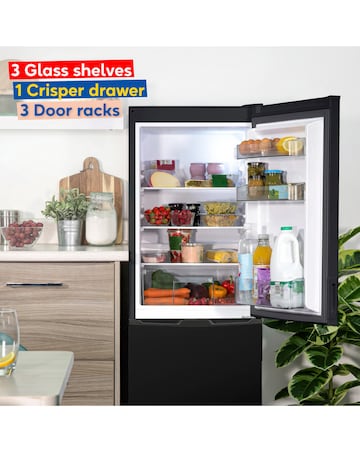 Indesit IB55532BUK Combi Fridge Freezer Black + Install