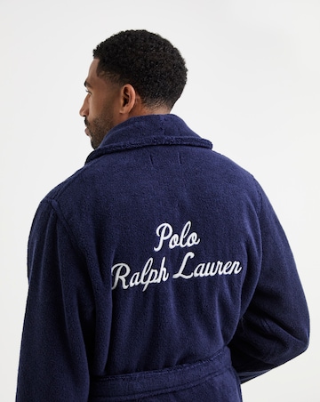 Polo Ralph Lauren Script Shawl Collar Robe - Navy