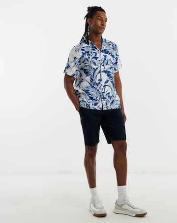 Tommy Hilfiger Short Sleeve Linen Floral Shirt - White