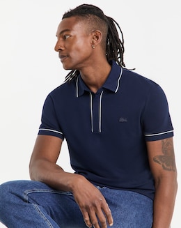 Lacoste Short Sleeve Tipped Polo - Navy