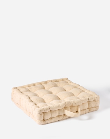 Faux Linen Padded Booster Seat Cushion - Natural