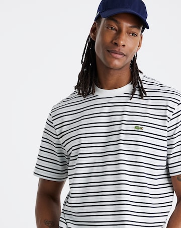 Lacoste Short Sleeve Stripe T-Shirt - Black.White