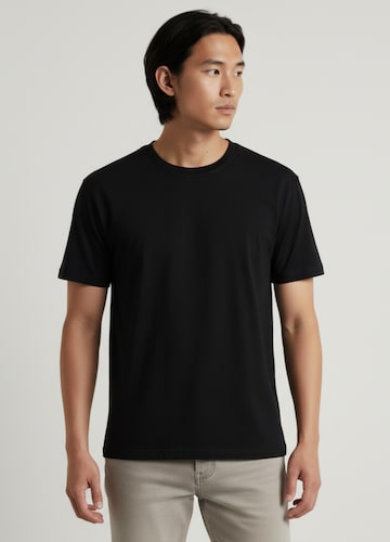 Pure Cotton Crew Neck T-Shirt- Black