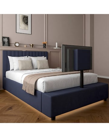 XR Living Maisie Fabric LED TV Ottoman Bed