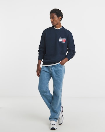 Tommy Jeans Flag Crew Sweatshirt - Navy