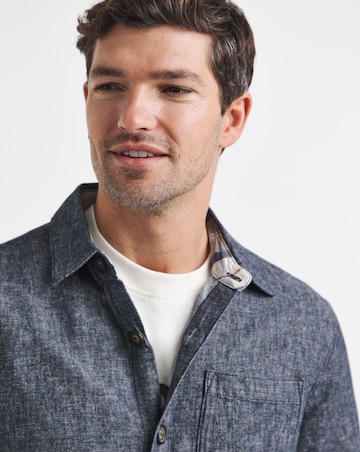 Barbour Stillwater Linen Blend Overshirt - Navy