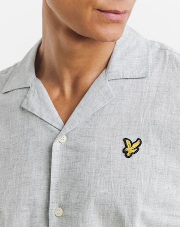 Lyle & Scott Linen Blend Oxford Revere Shirt - Green
