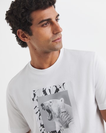 BOSS Short Sleeve Graphic Animal T-Shirt - White