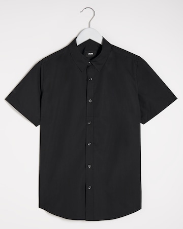 Black Short Sleeve Formal Shirt Reg