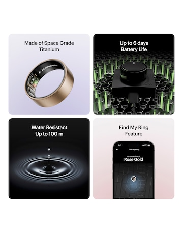 Ultrahuman Ring AIR Bluetooth Smart Ring - Brushed Rose Gold - Size 6