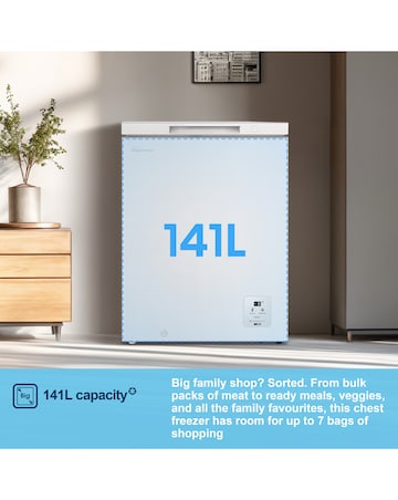 Fridgemaster MCF145E 141L Freestanding Chest Freezer - White - E Rated