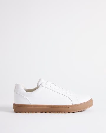 White Gum Sole Trainer Wide Fit